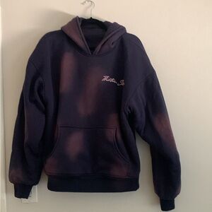Thirteen Studios Acid Wash Hoodie Double Layered Navy Blue